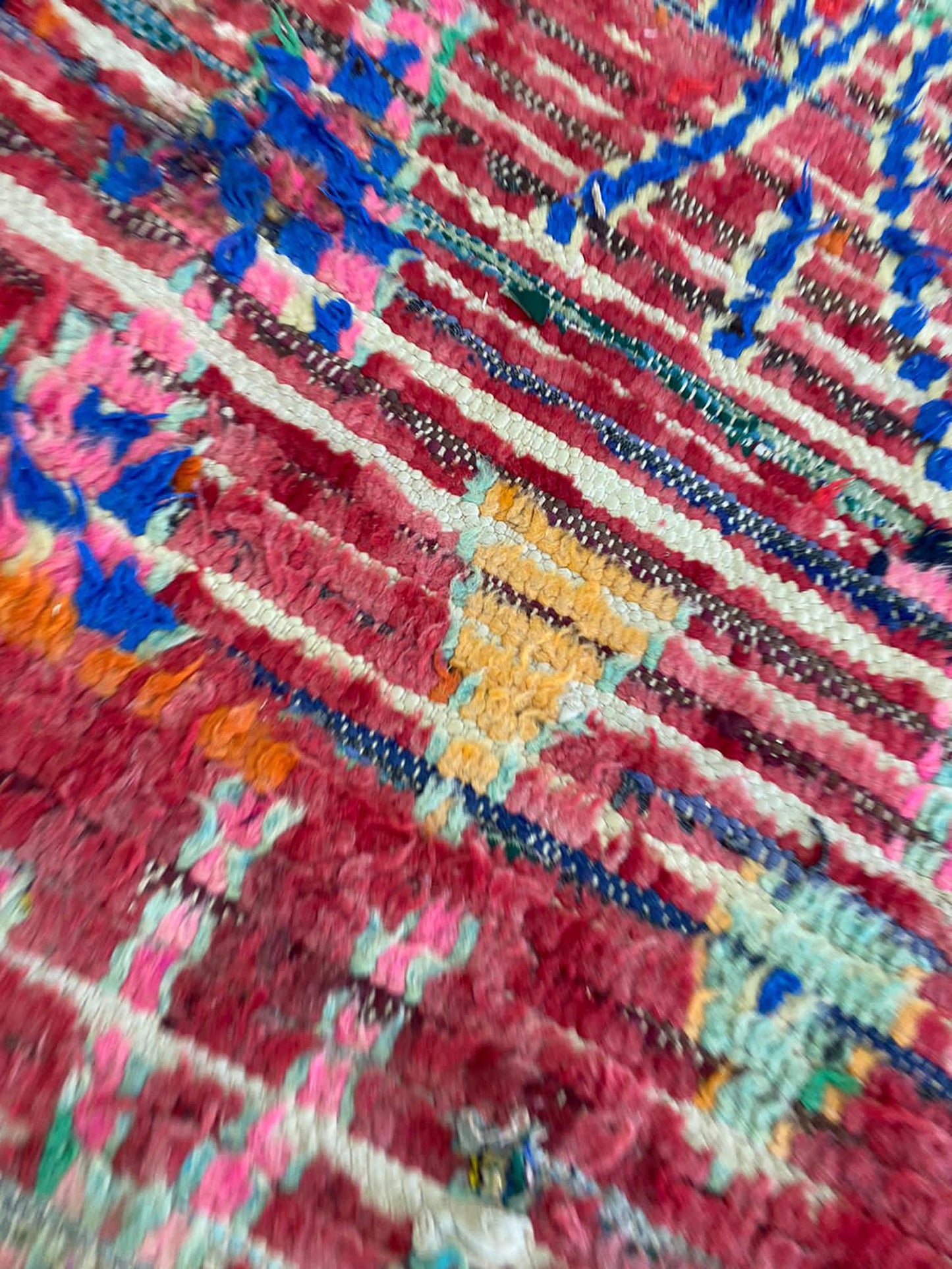 4x8 ft Moroccan worn vintage Faded Rugs, Berber colored area Rug.