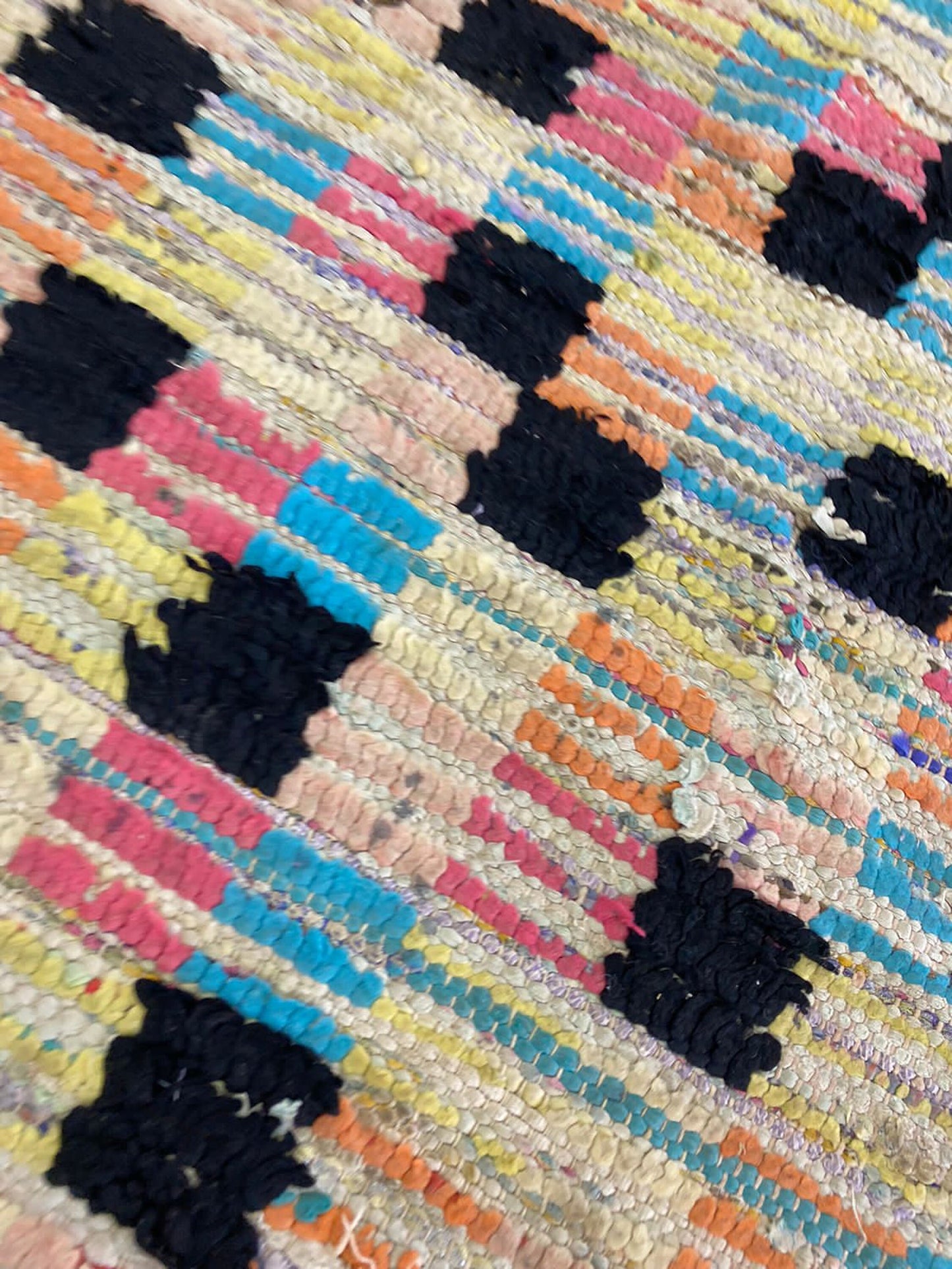 vintage checkered colorful Rug, 3x8 Moroccan Berber runner Rugs.