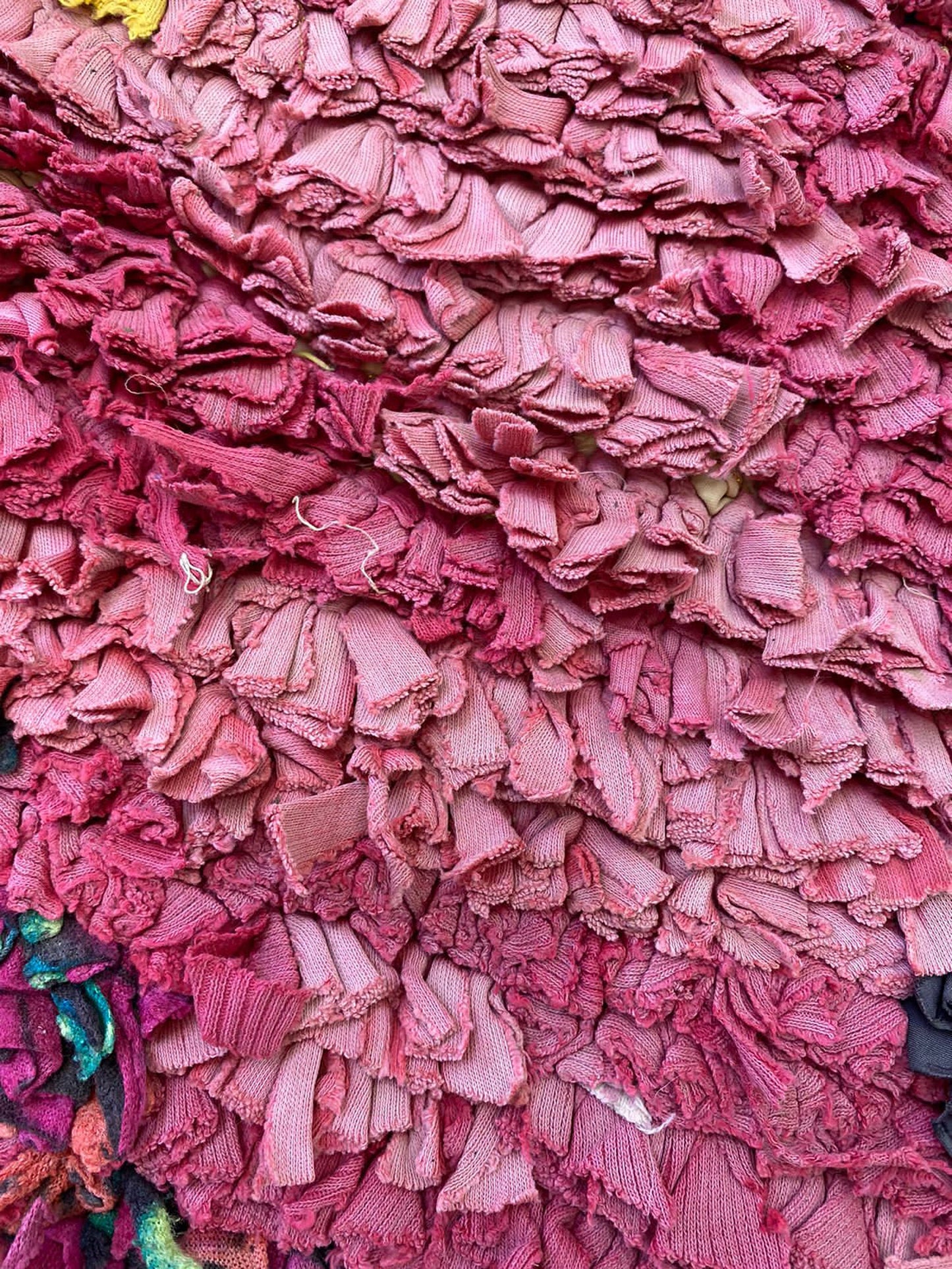 4x7 Magenta Boucherouite vintage Shag Rug. Moroccan Berber runner Rugs.