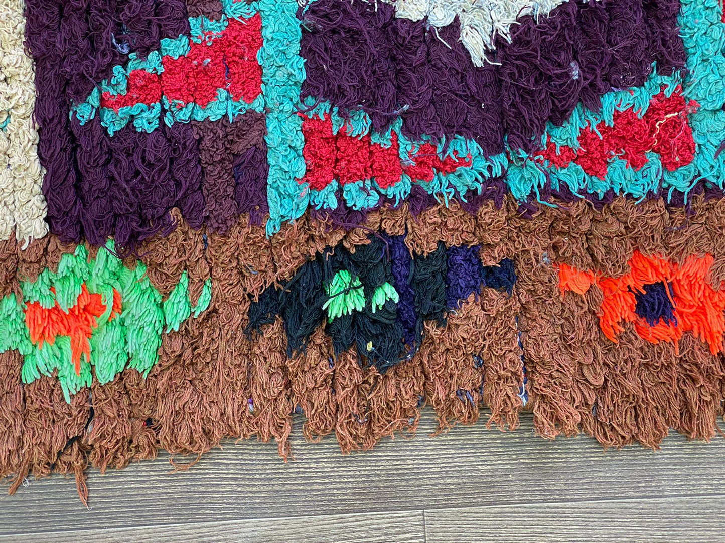 3x9 Vintage Moroccan long runner Rug, Colorful woven Berber Rugs.