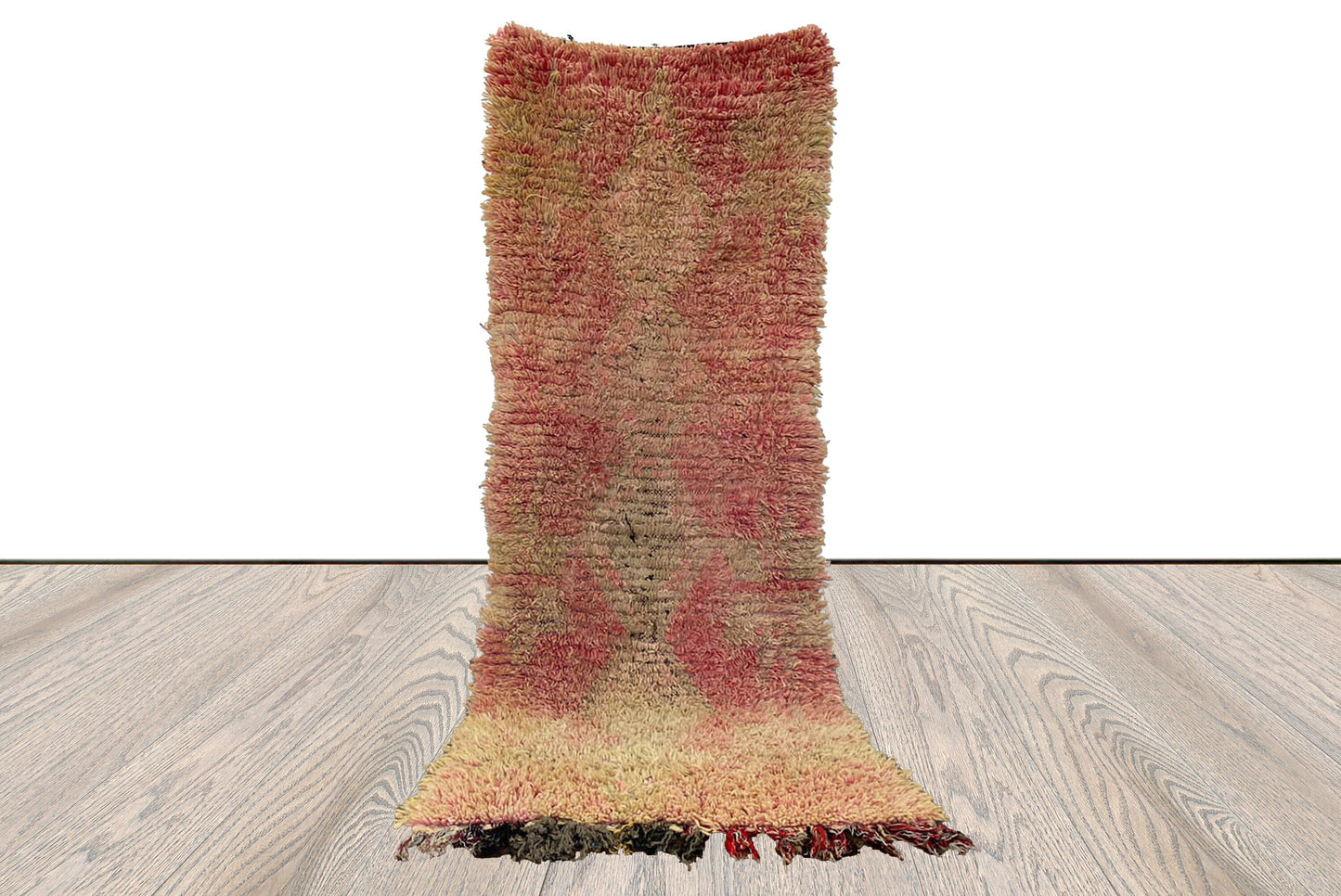 3x8 ft Moroccan vintage runner Rugs, Colorful Berber faded color woven Rugs.