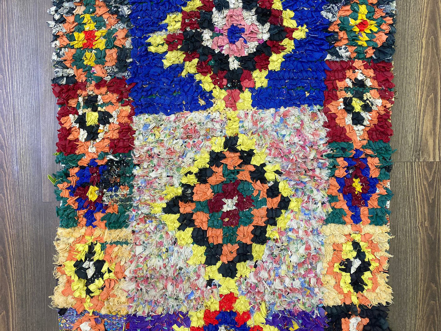 2x7 Boucherouite Narrow runner Rugs, Moroccan Berber vintage runners Rug.