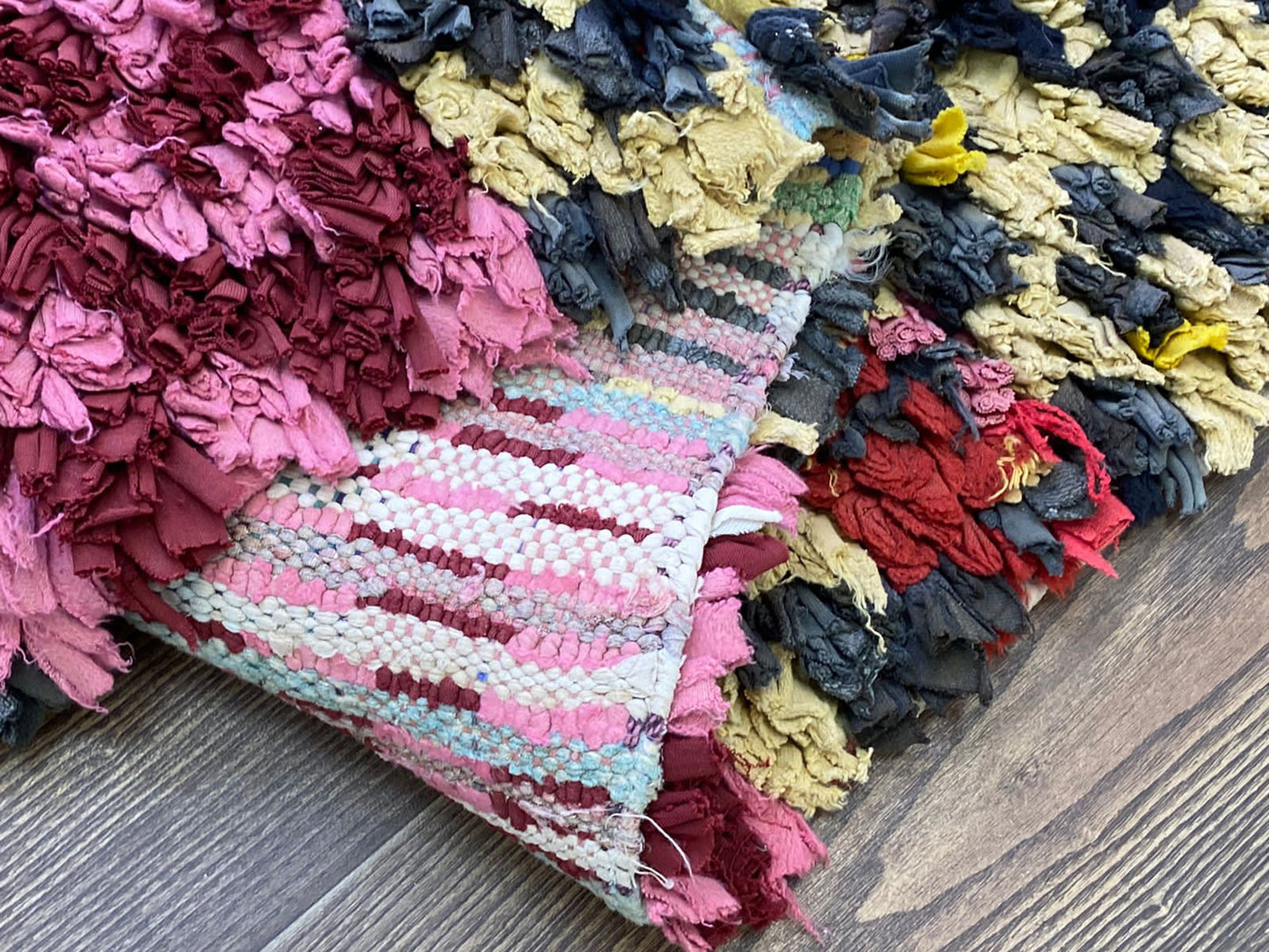 3x8 Checkered colorful Vintage Boucherouite runner Rugs, Moroccan Berber checker Rug.