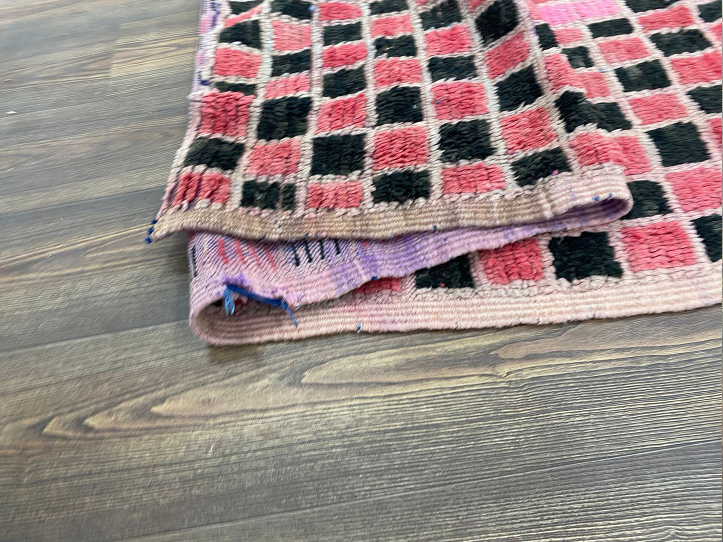 4 x 8 ft vintage Berber grid Rugs, Moroccan Colorful area Rug.