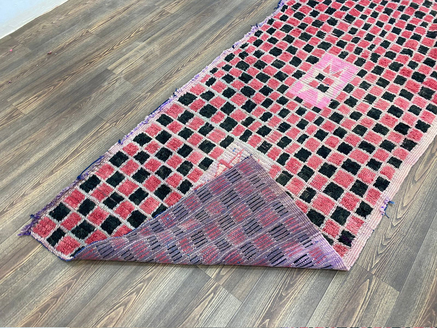 4 x 8 ft vintage Berber grid Rugs, Moroccan Colorful area Rug.