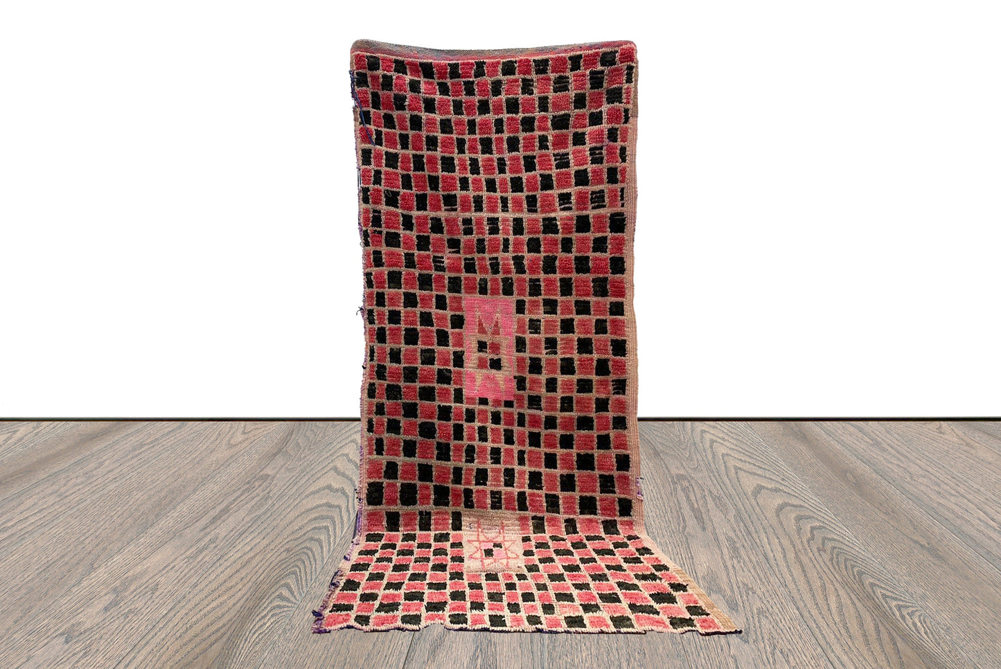 4 x 8 ft vintage Berber grid Rugs, Moroccan Colorful area Rug.