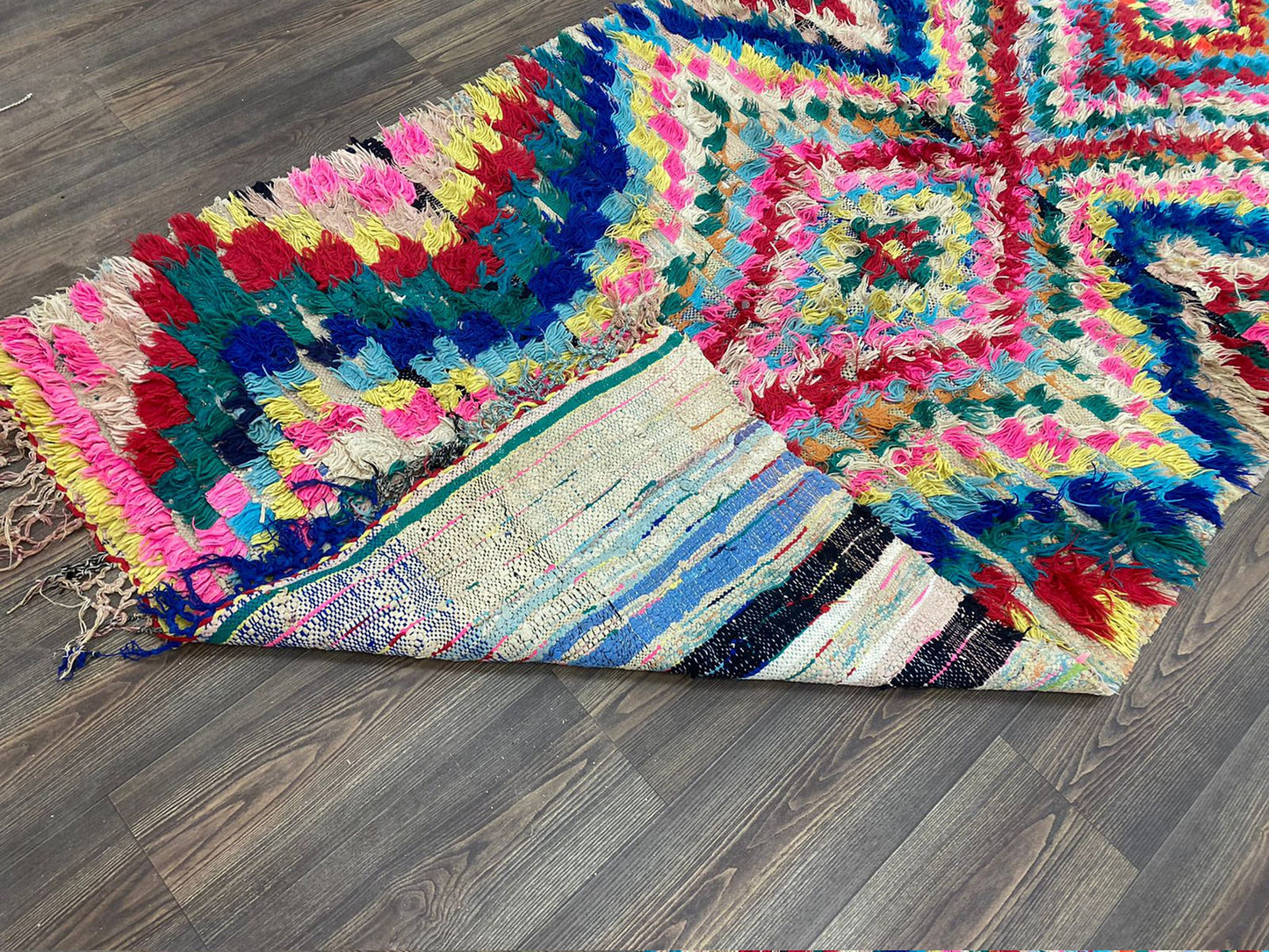 Checkered Berber chevron large Rugs, 4 x 9 Moroccan woven vintage Rug.
