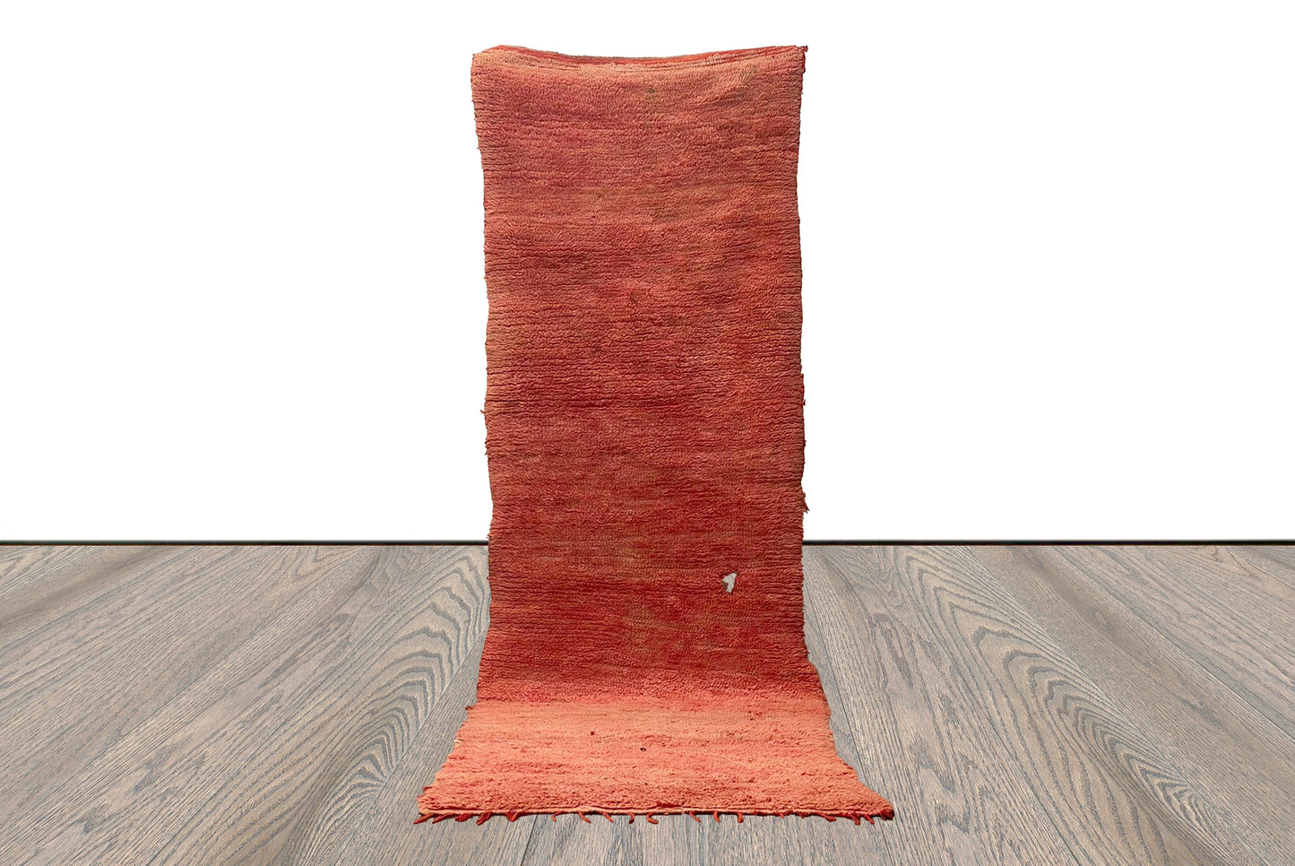 Moroccan vintage solid long runner Rug, 3x10 Berber shag woolen handwoven rugs.