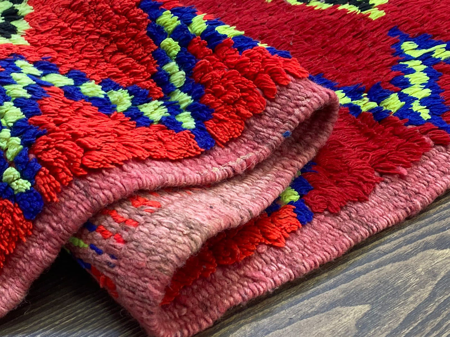 narrow small runner Rug, Moroccan Berber red Rug 2x6.