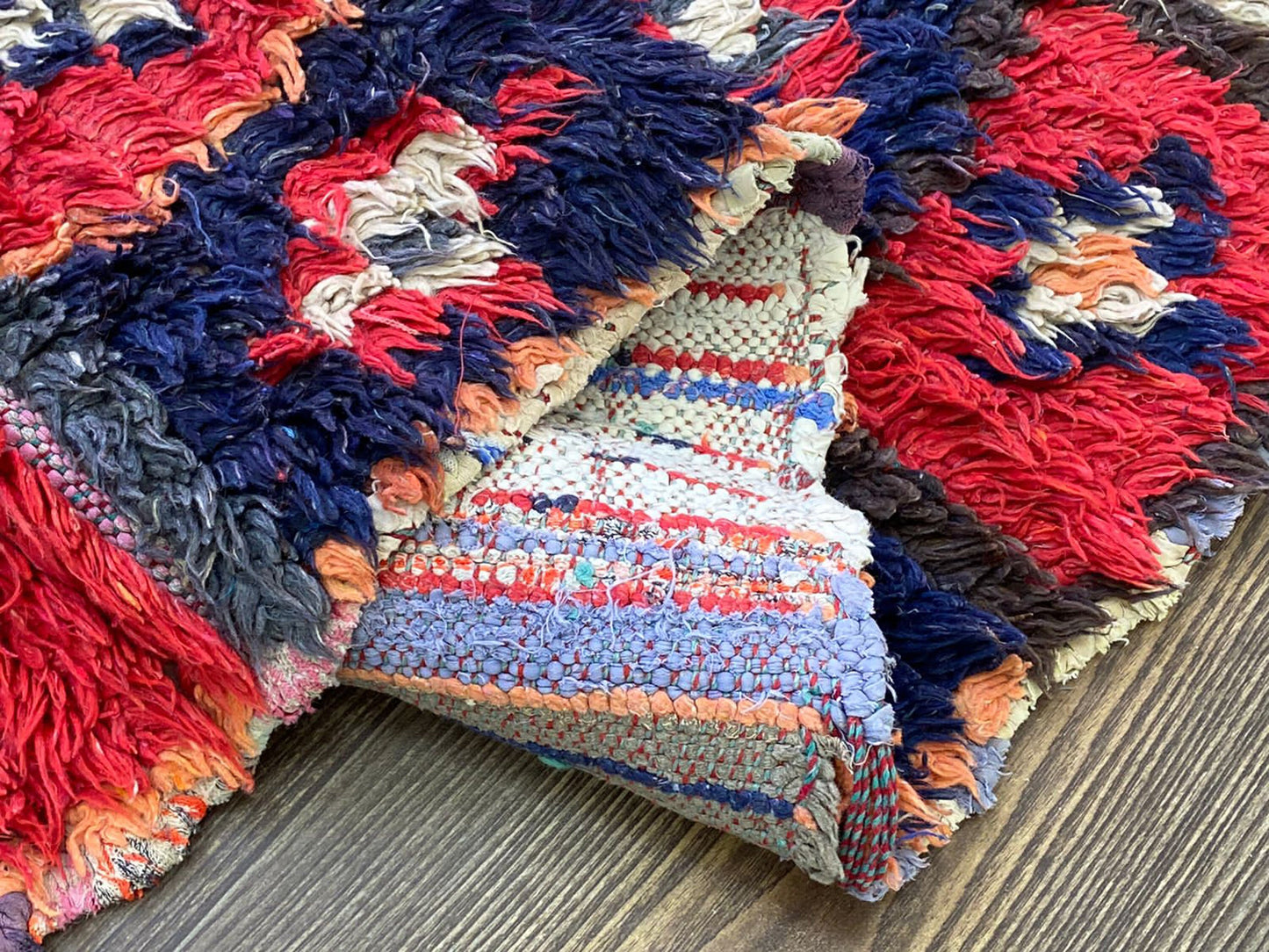 3x6 small runner Moroccan vintage Rugs, Berber woven Grid Colorful Rug.