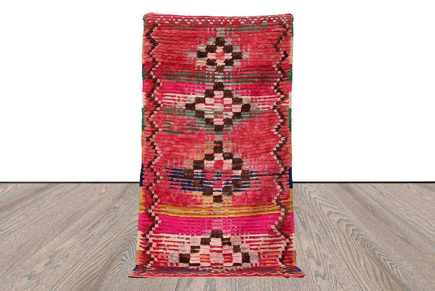 Berber - hand woven vintage faded red area Rugs, 4x7 FT - Moroccan worn Rugs.