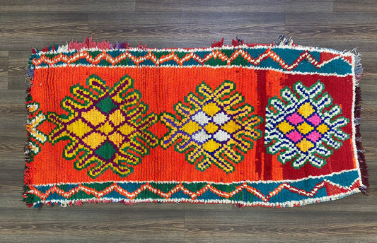 Tapis berbère tissé à la main 3x5, petits tapis shag vintage marocains.