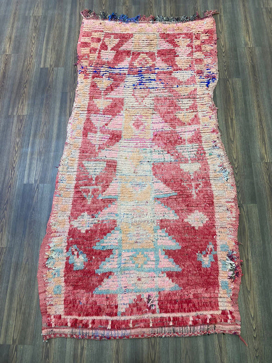 4x8 Moroccan vintage worn area Rugs, Berber faded color woven Rugs.