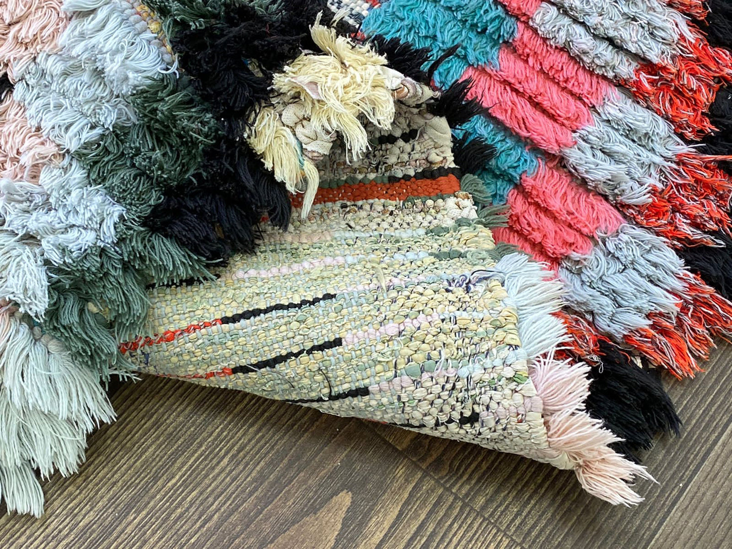 Checkerboard Chevron Moroccan long runner Rugs. 4x10 Colorful woven Vintage Berber Rug.