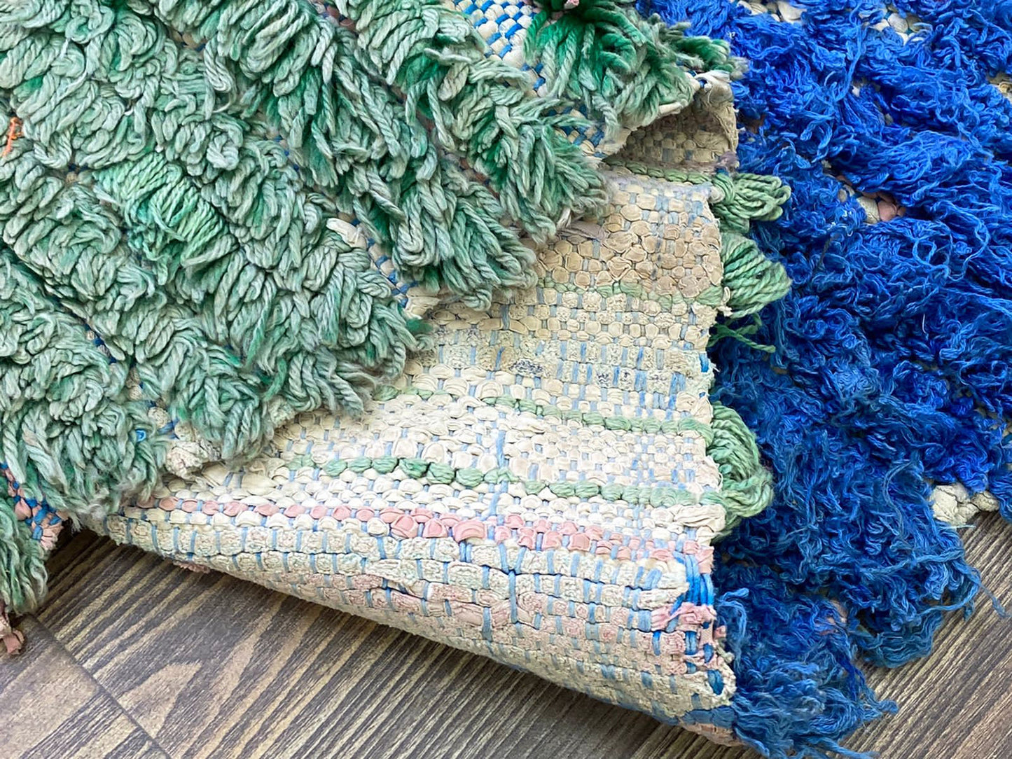 2x6 Berber narrow Small runner Rug, colorful Moroccan Vintage Shag Rug.