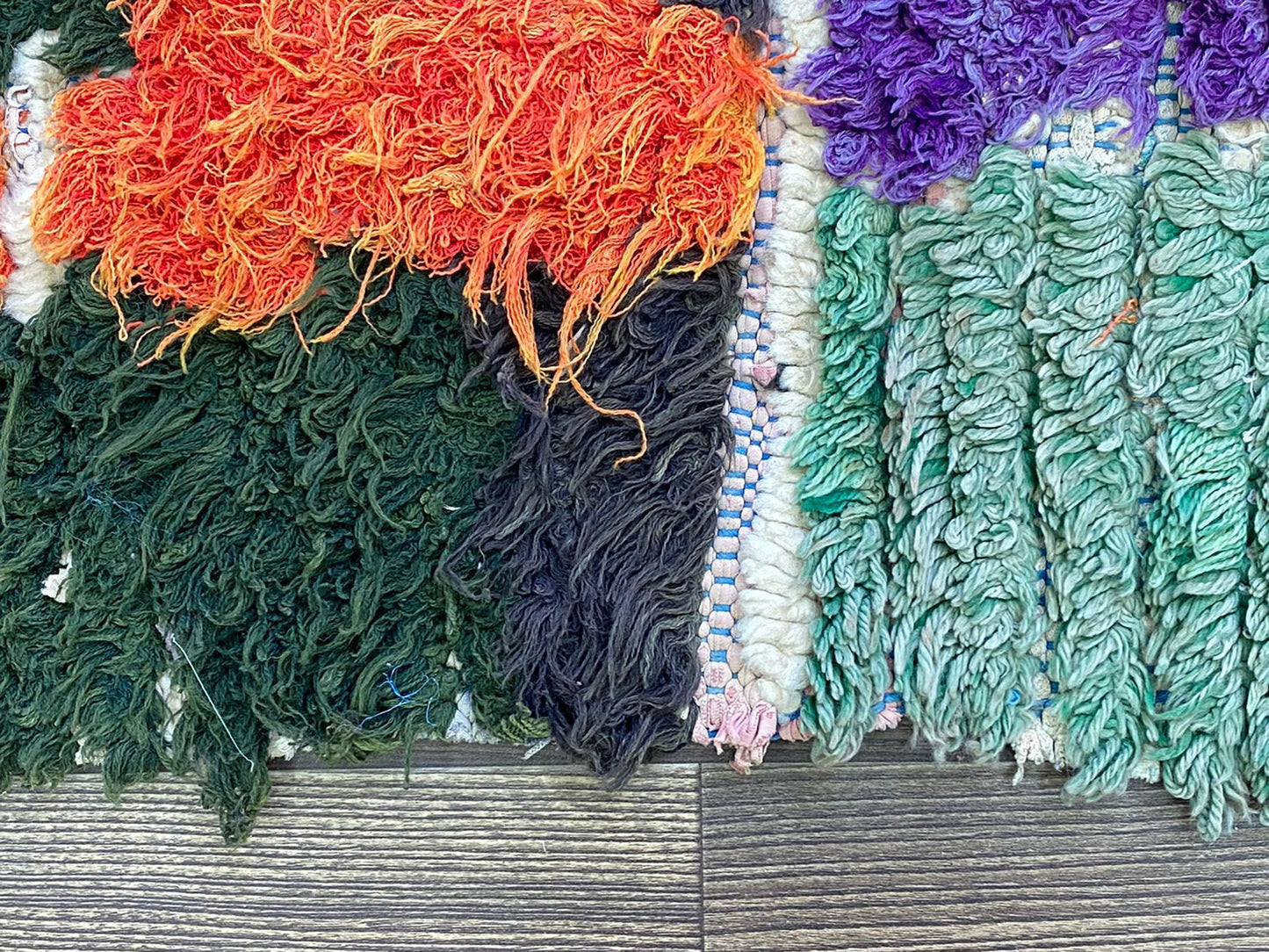 2x6 Berber narrow Small runner Rug, colorful Moroccan Vintage Shag Rug.