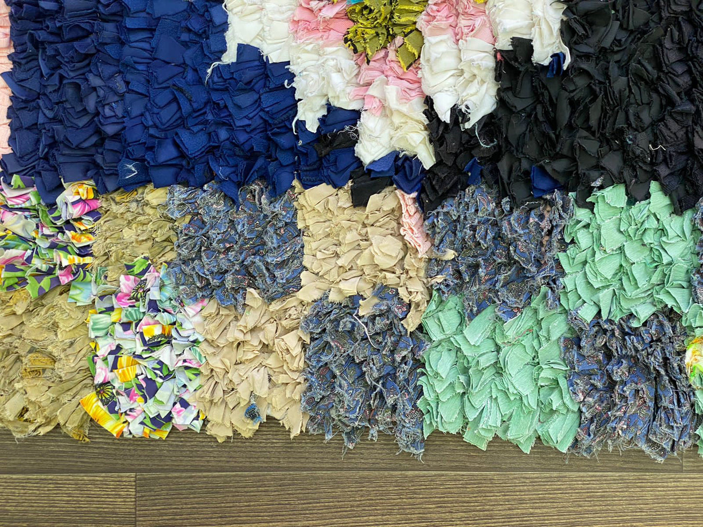 Vintage Unique Old Rare Moroccan woven Boucherouite small Rugs, 3 By 6 Berber shag runner Rug.