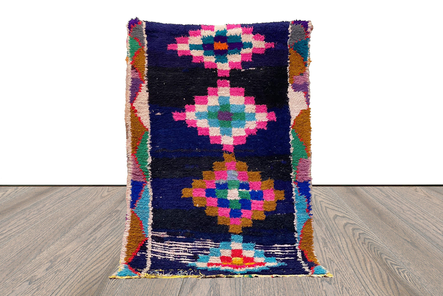 Small Berber area Rug, bohemian colorful Vintage unique Rug. Moroccan Rugs 3x6.
