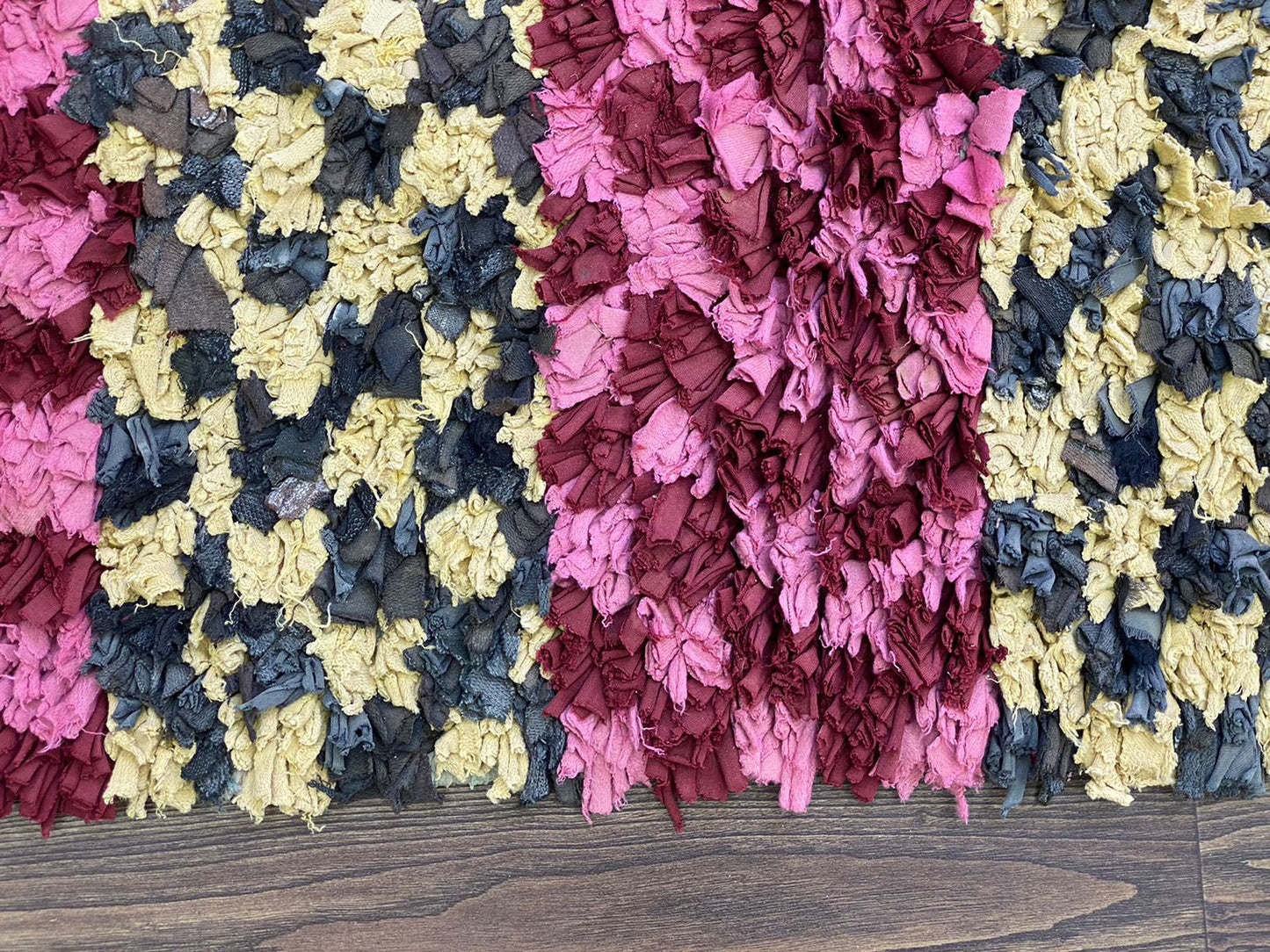 3x8 Checkered colorful Vintage Boucherouite runner Rugs, Moroccan Berber checker Rug.
