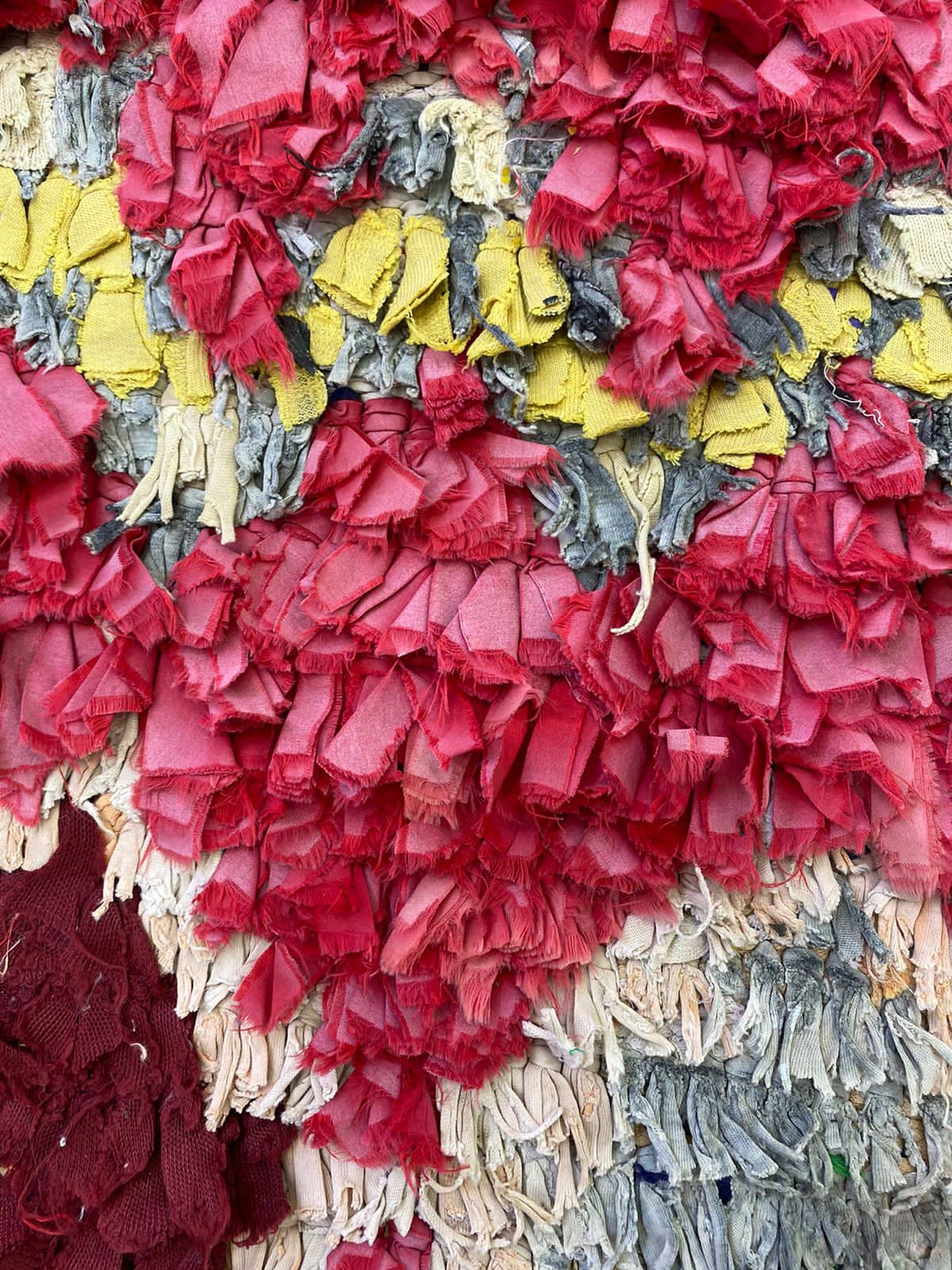 Vintage Boucherouite shag runner Rugs 3x9, Moroccan Berber Rug.