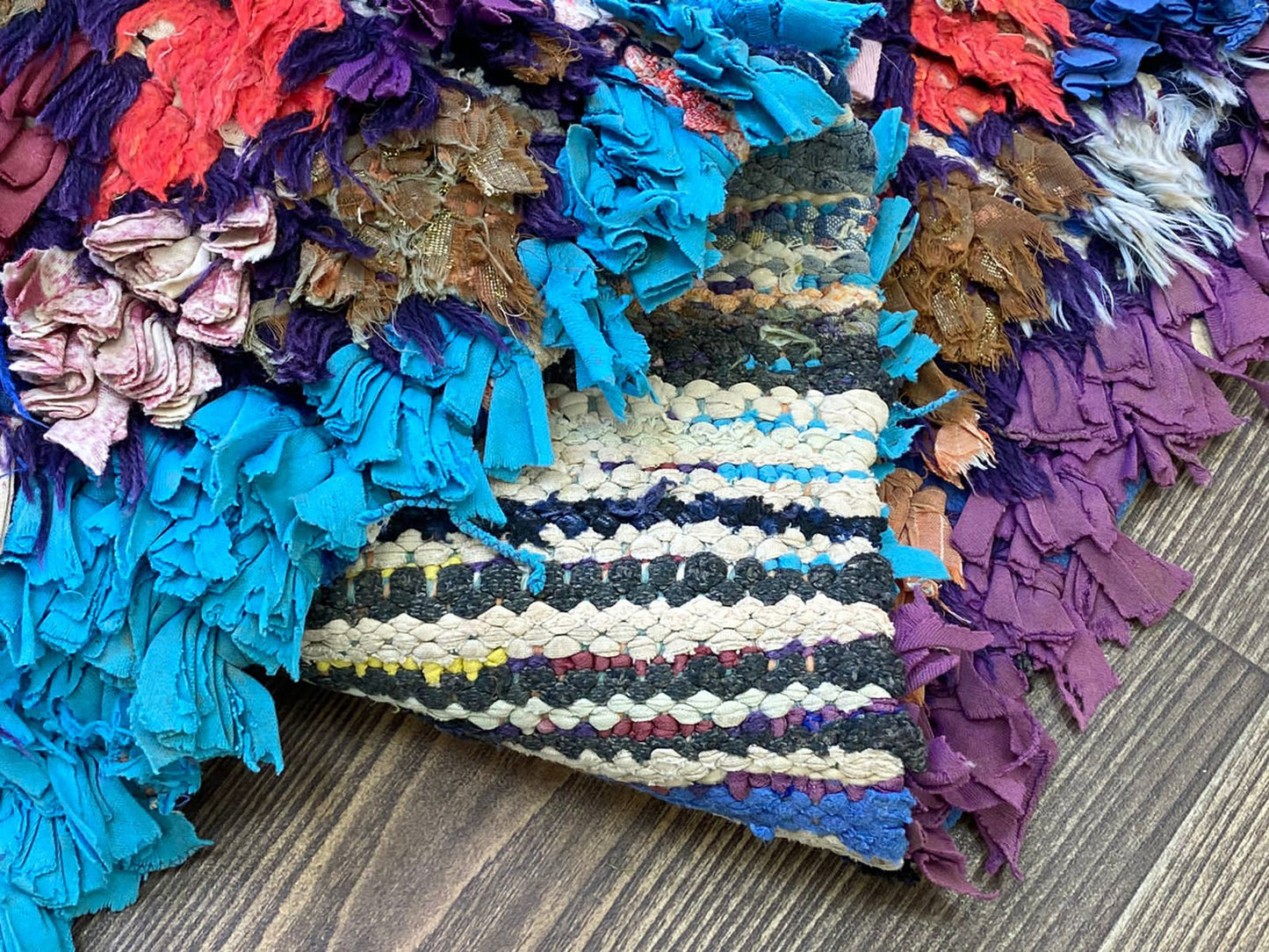 Boucherouite rug, vintage runner rugs, 3x8 FT, handwoven Diamond Colorful Rug, Moroccan Berber Rugs.
