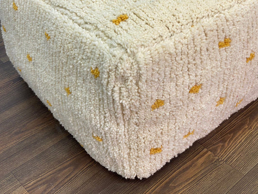 Floor cushion, Handmade Moroccan Berber wool pouf ottoman.