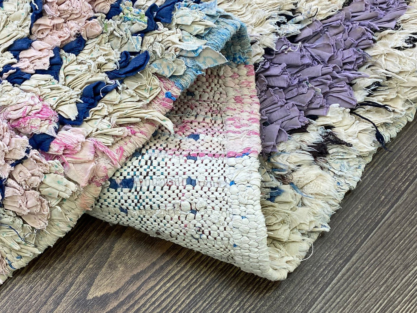 3x6 runner Boucherouite Rugs, Moroccan Berber runners shag Rug.
