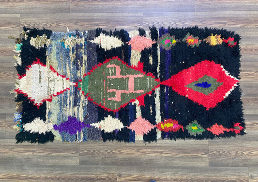Handwoven runner Rugs, 3x6 Berber vintage Moroccan Rug.