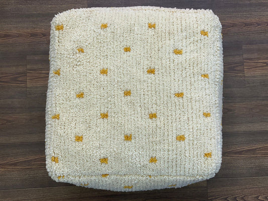 Coussin de sol, pouf ottoman en laine berbère marocain fait main.