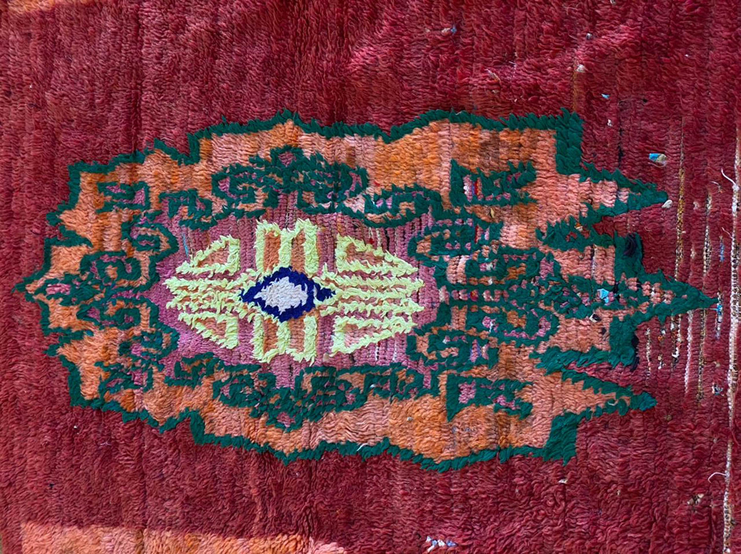 Red Moroccan area Rug, 3x7 Tribal Berber Handwoven area Rugs.