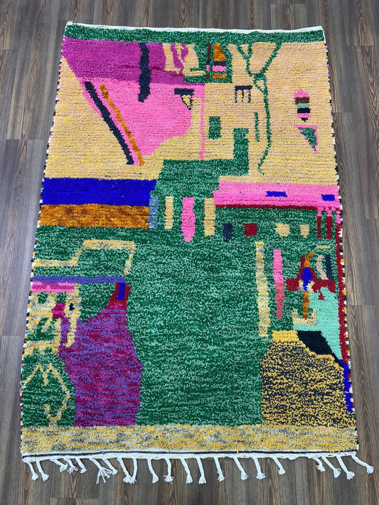 Tapis de décoration d'intérieur abstrait et coloré 5x7.