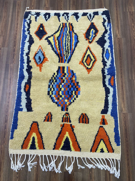 6x4 Feet Berber Moroccan Shag Area Rug.