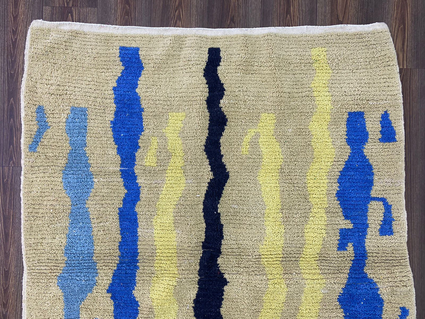 Moroccan Abstract Area Rug, 6x4 Soft Wool Colorful Rug.