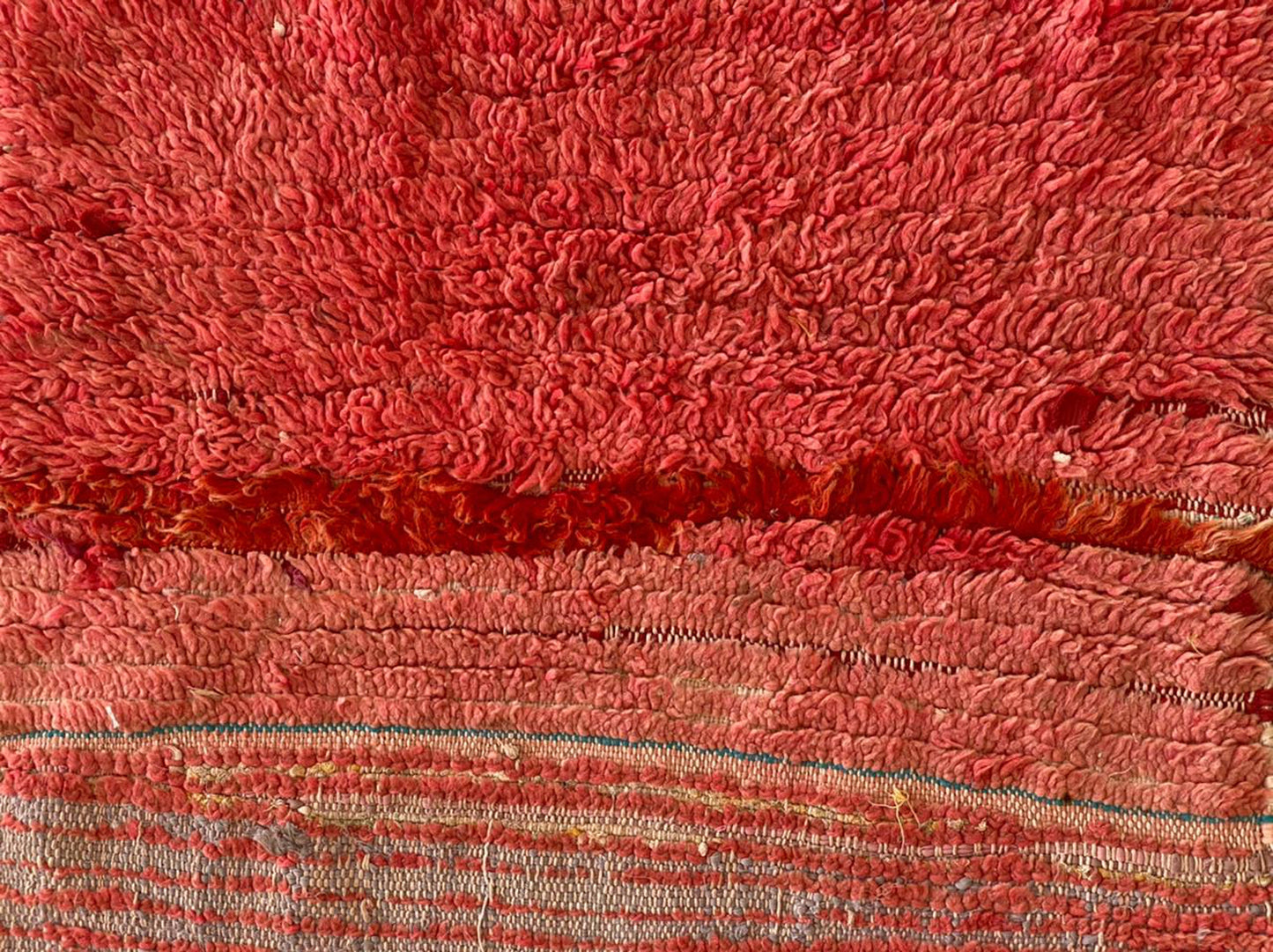 Berber Moroccan worn runner Rug. 3x9 Faded Red narrow Rugs.