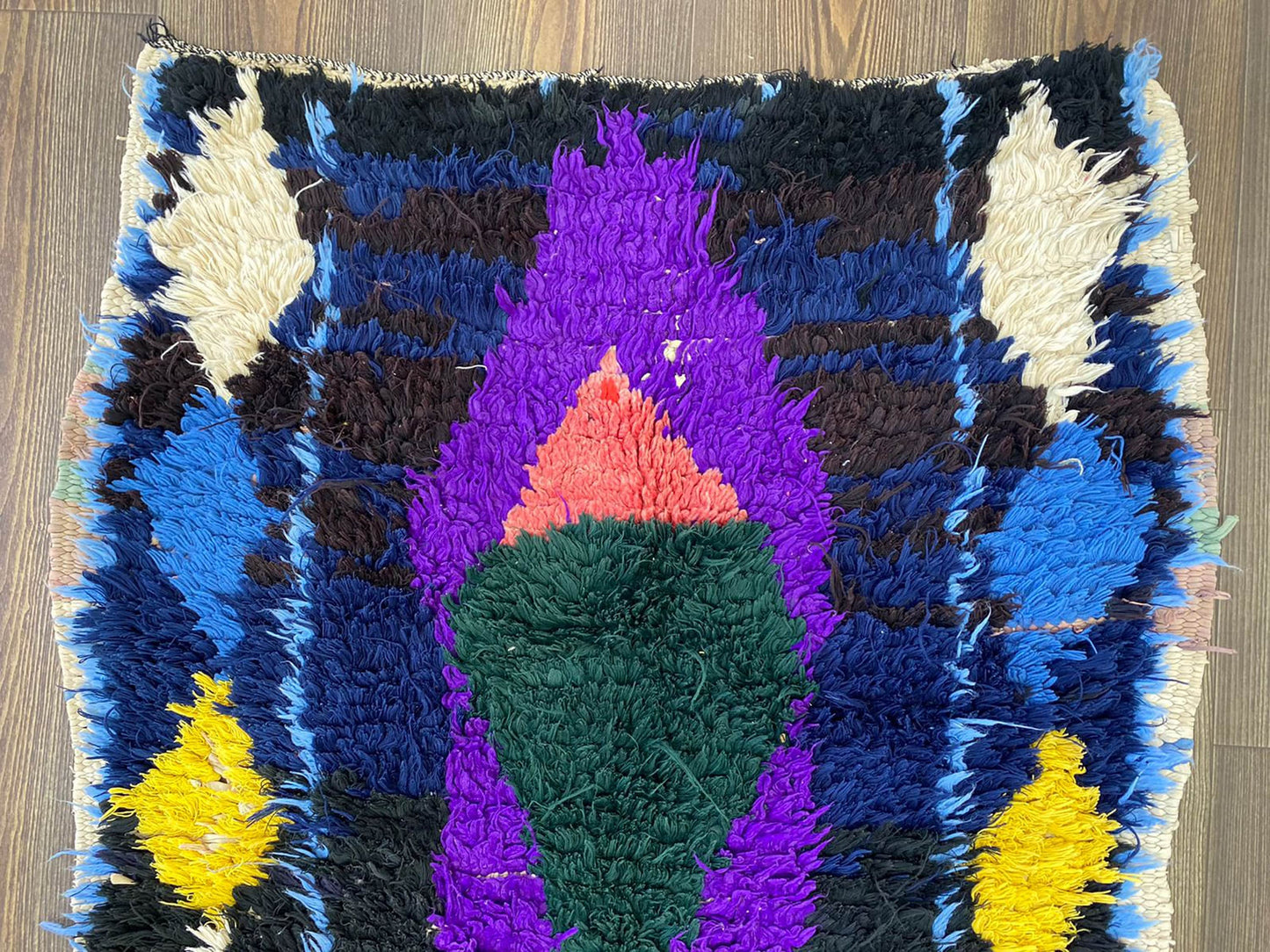 2x8 Feet Berber Moroccan Colorful Vintage Runner Rug.