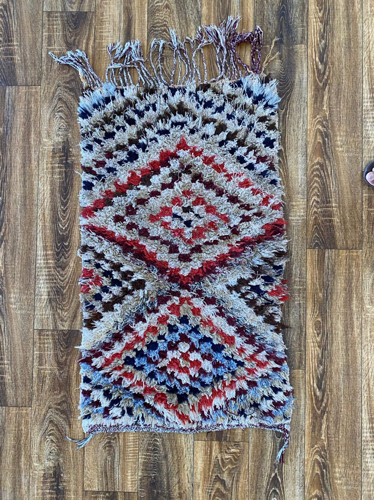 Small rug - Moroccan - Vintage narrow runner, 2x3 FT.