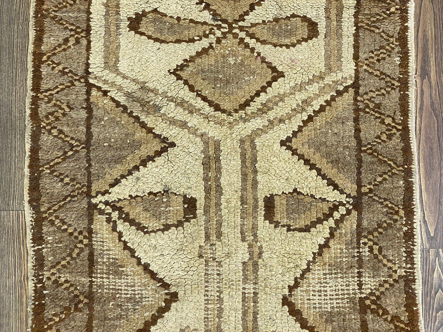3x6 Moroccan Vintage Wool Rug Runner.