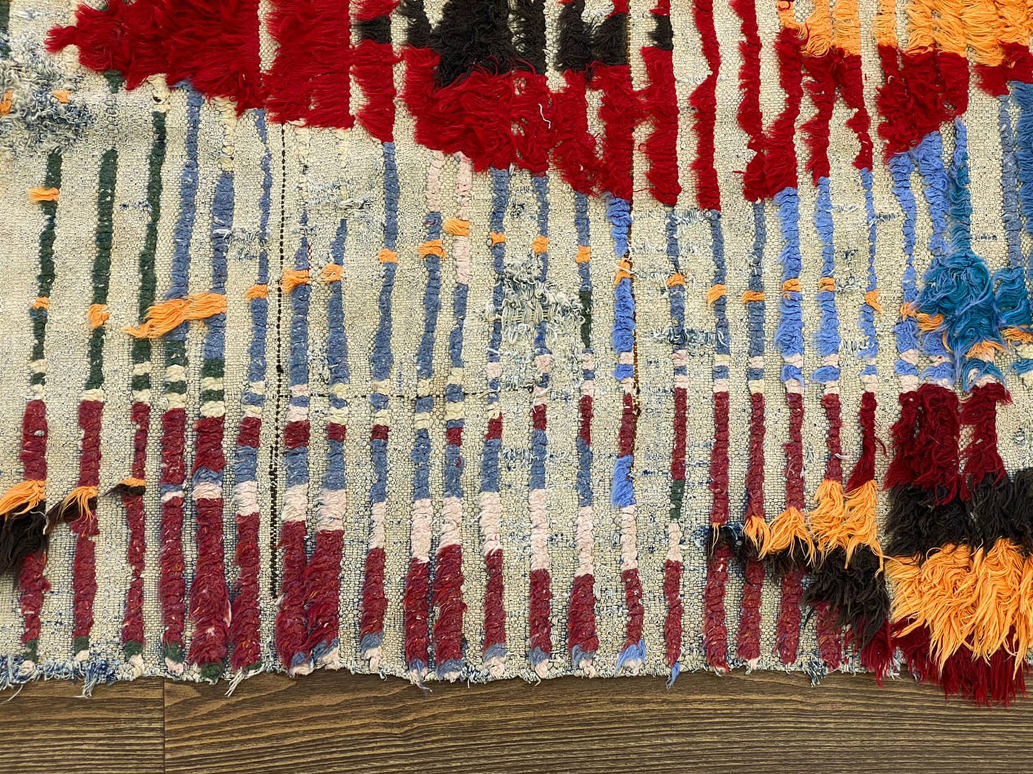3x9 Berber Vintage Handwoven long runner Rug, Moroccan Old Rug.