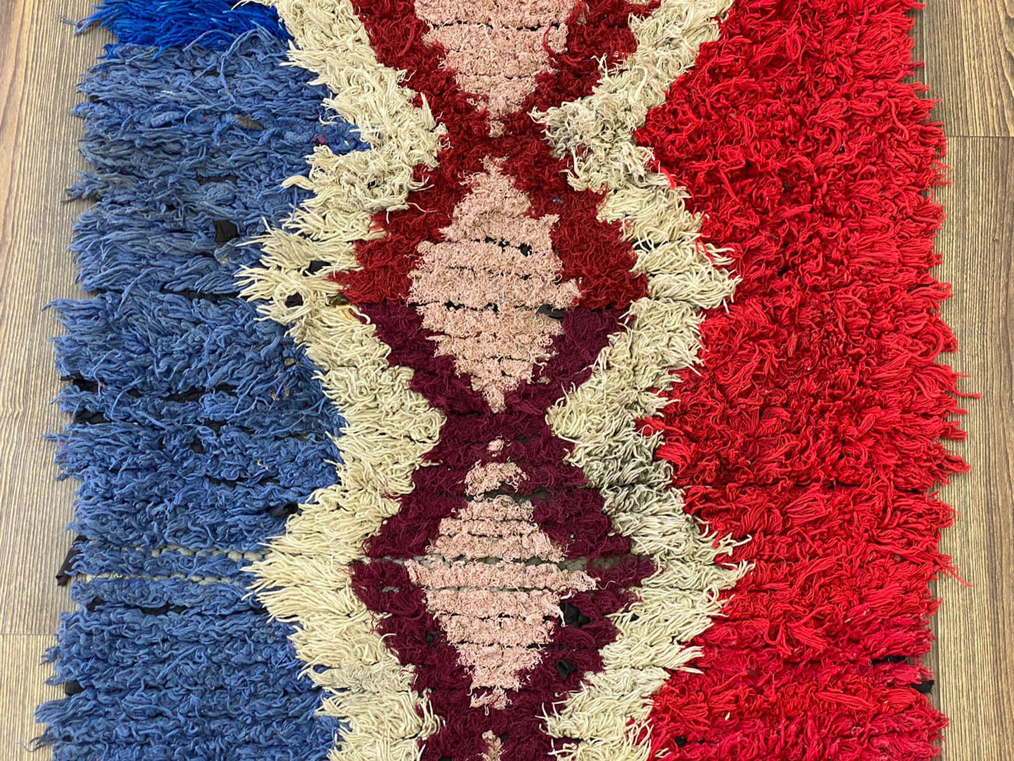 3x6 Small vintage narrow runner Rug, Moroccan Colorful Shag Rugs.