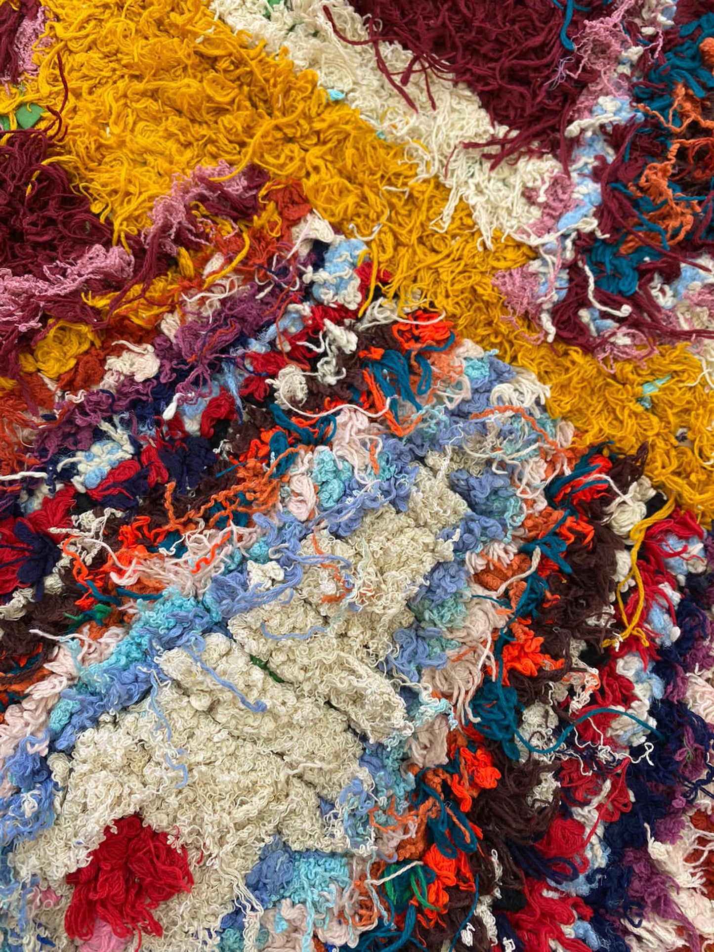 4x7 Berber Vintage Carpet. Moroccan shag Rugs.