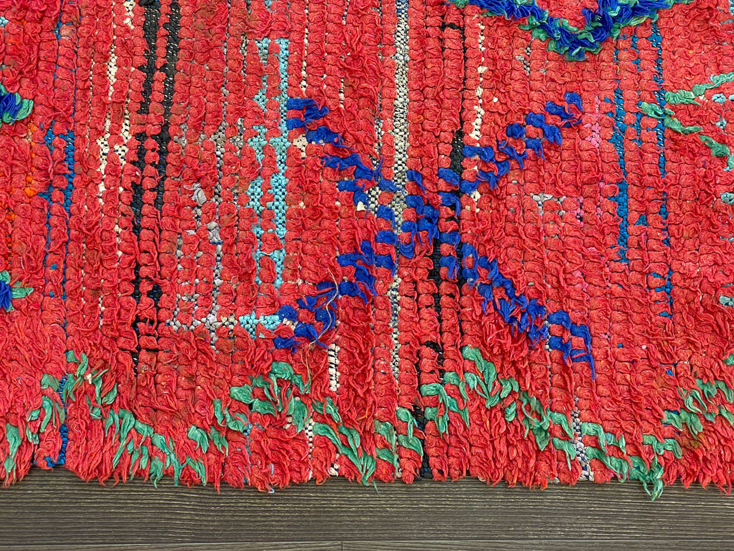 4x9 Feet Moroccan Vintage Red Area Rug.