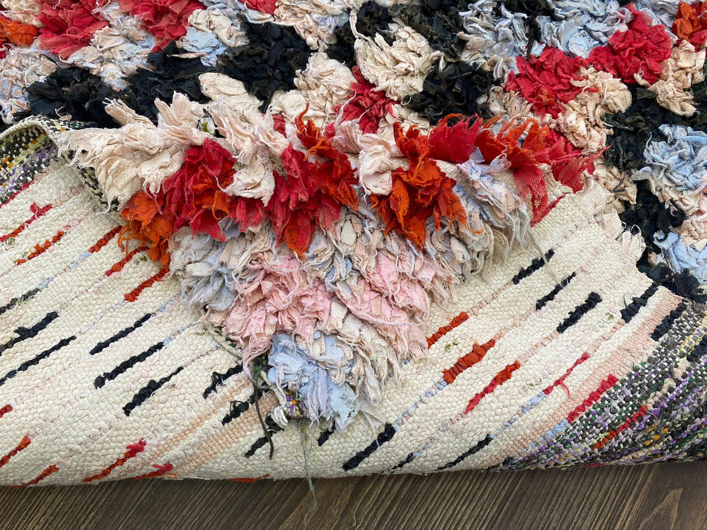 Moroccan Berber old narrow runner Rugs, 3x9 Boucherouite Checkered colorful Woven Rug.
