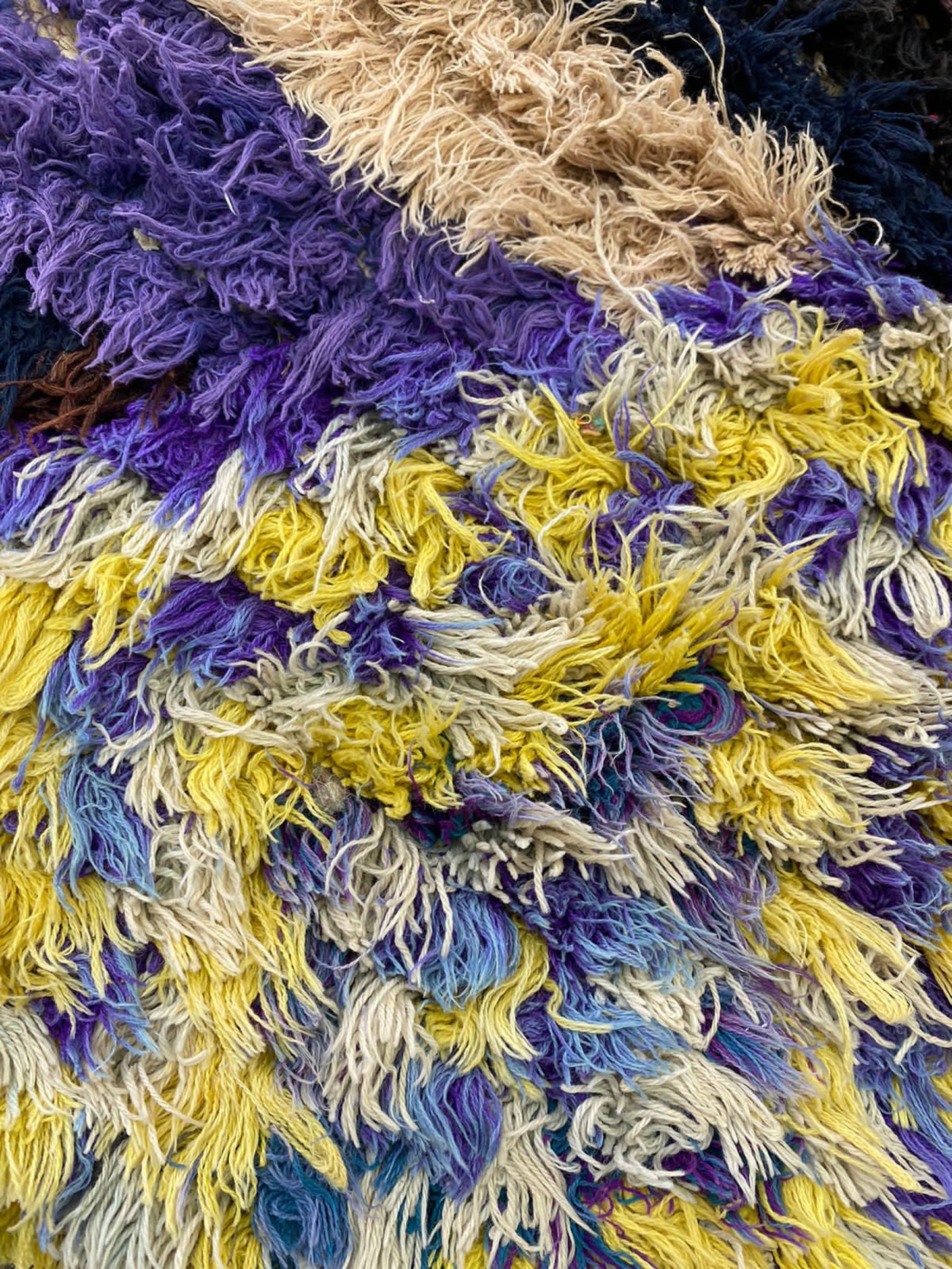 4x7 Berber Vintage Moroccan shag striped area Rugs.