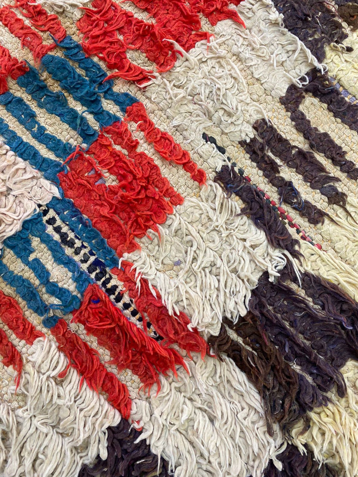 Tapis de couloir marocain coloré à carreaux 3x12, tapis extra long et étroit usé.