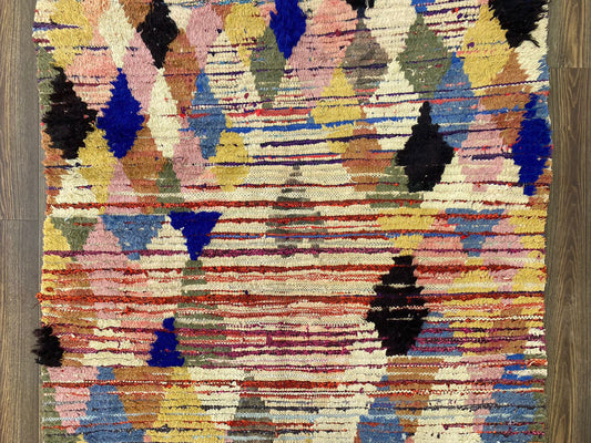 4x8 Unique Diamond vintage runner rug.