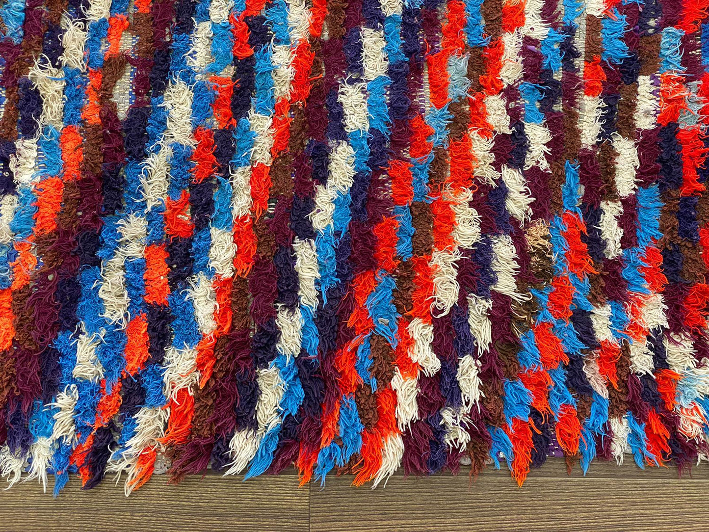 8x3 Berber Checkered Moroccan Vintage colorful runner Rug.