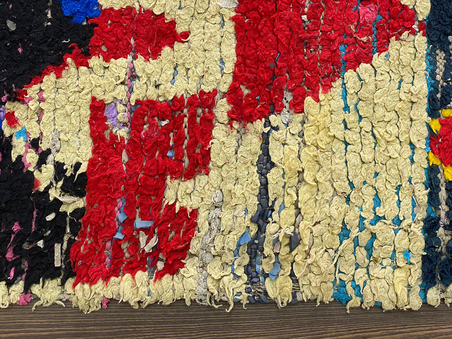 3x9 Colorful Diamond Boucherouite Runner Rug.