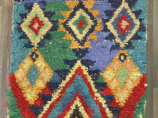 Tapis long de couloir coloré Boucherouite 10x3.