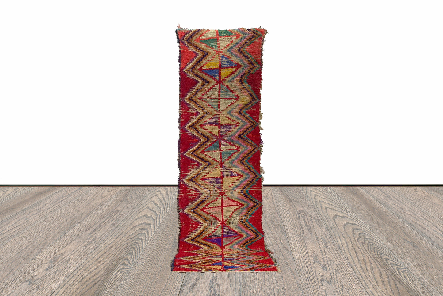 2x9 Long Colorful Moroccan Berber Rug Runner.