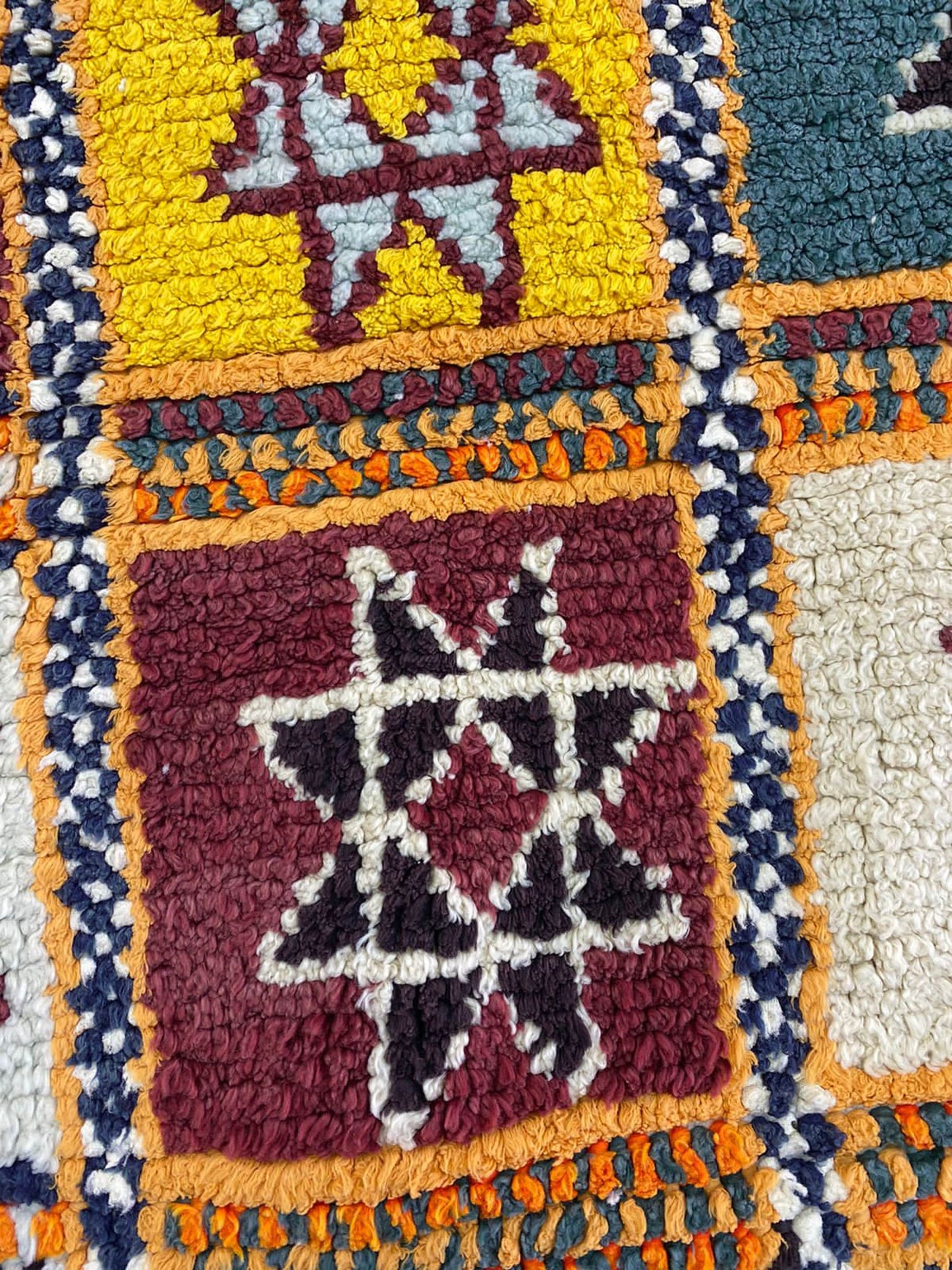 4x10 Berber colorful grid Rugs, Vintage Moroccan large runner Rug.